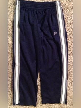 Star Sweatpants Child Size Medium 8 Boys Unisex Navy Blue Nylon Polyester